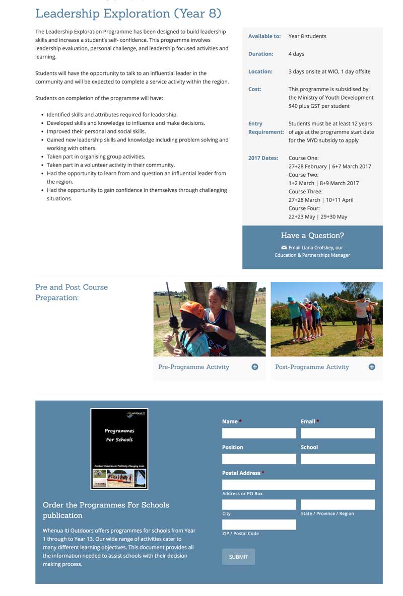 Website design with easy content management for Whenua Iti