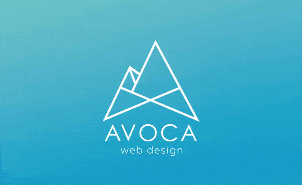 Avoca Web Design rebranding - White Logo on Blue background