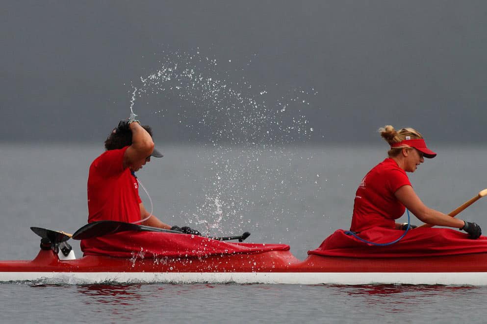 Kereama and Char at the end of the OC2 race at Lake Rotoiti
