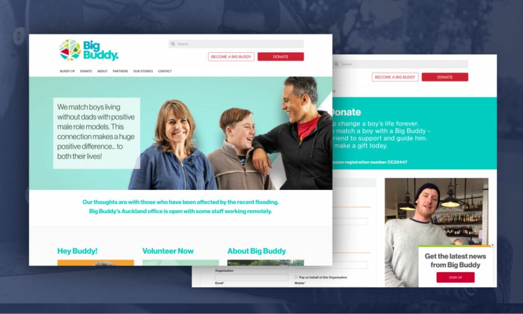 Website design for Big Buddy Mentoring Trust
