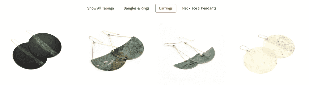 jewellery displayed in online shop