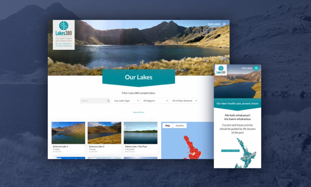 Website design for Lakes380 project