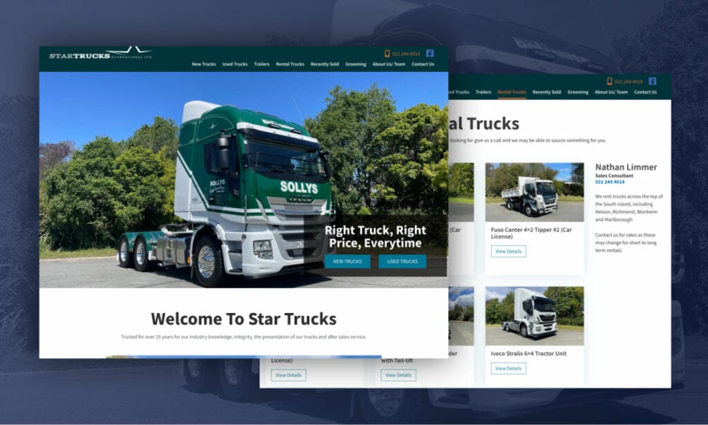 Website design for Star Trucks