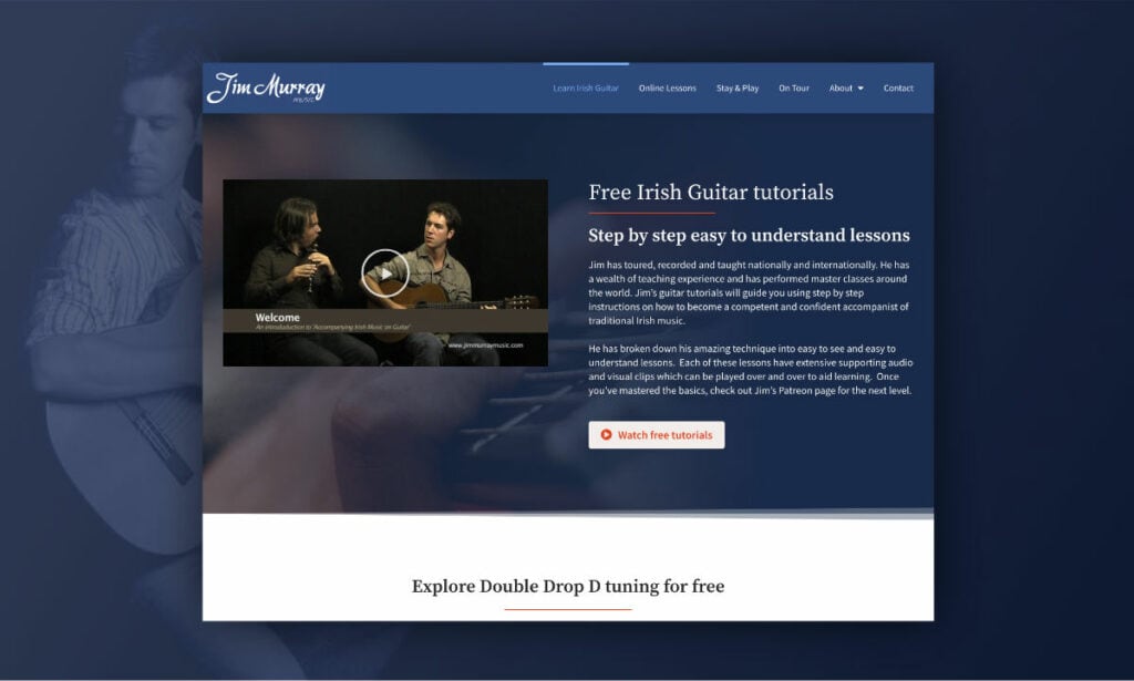 Website design for Jim Murray Music