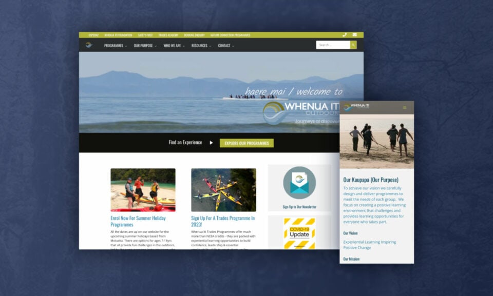 Website design for Whenua Iti Outdoors