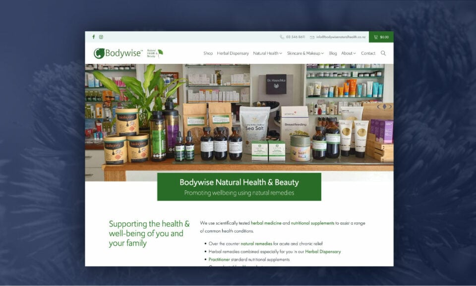 Website design for Bodywise Natural Health