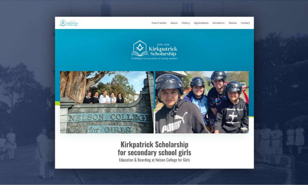 Website design for Kirkpatrick Scholarship