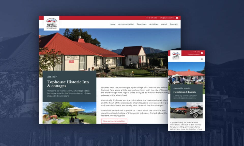 Website design for Tophouse Historic Inn